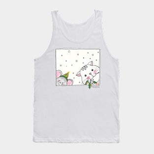 Cat and Mouse at Christmas Tank Top